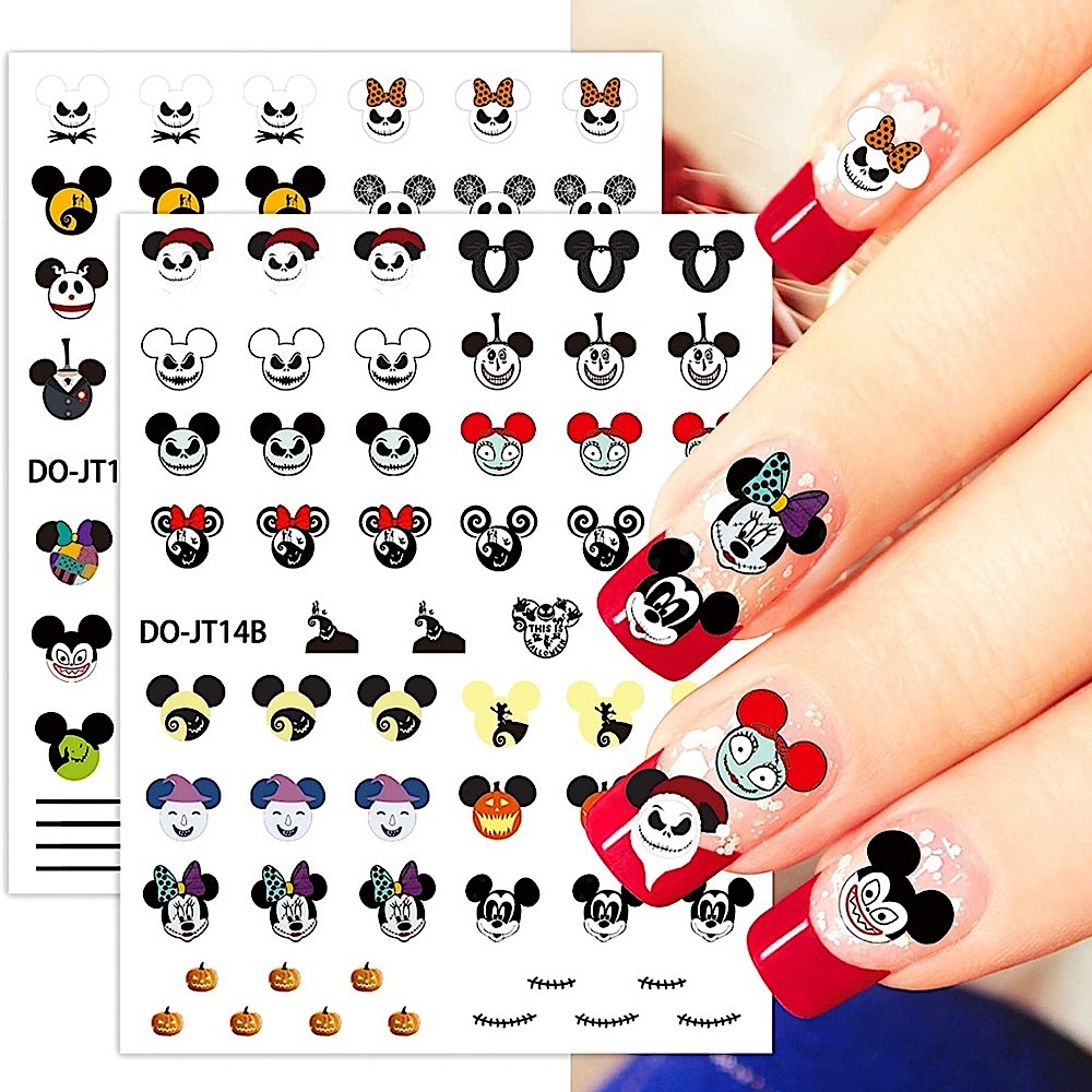 Nightmare Before Christmas Mickey Mouse Nail Decals - 2 sheets- 104 total
